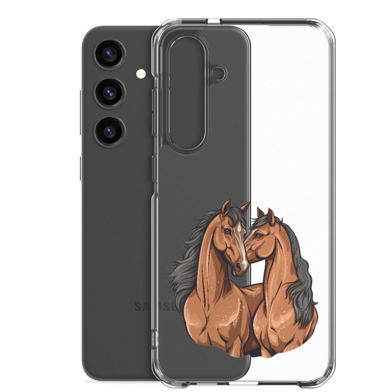 Clear Case for Samsung, Two brown horses snuggling, tdwcyd