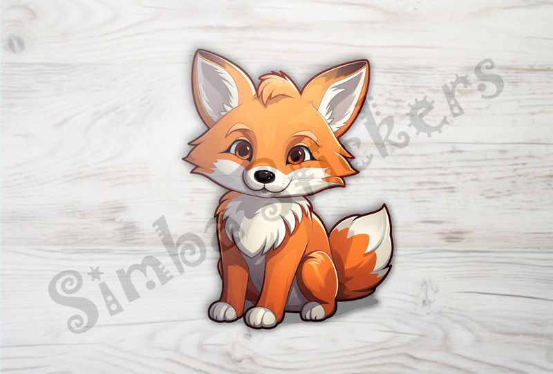 Baby red fox sitting up looking cute