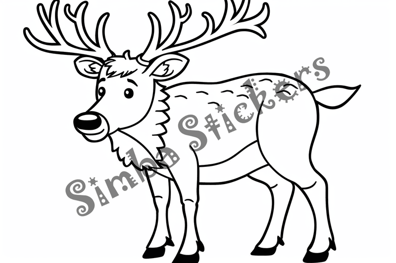 Colouring pages, bundle of elks, simple, 10 images