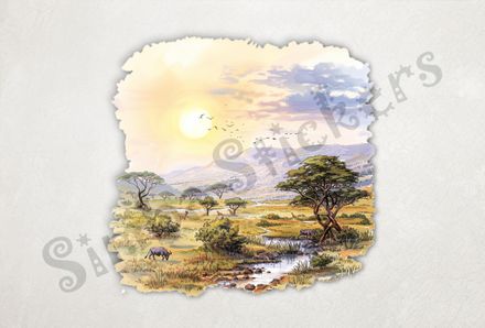 African Savanna landscape, under partial clouds