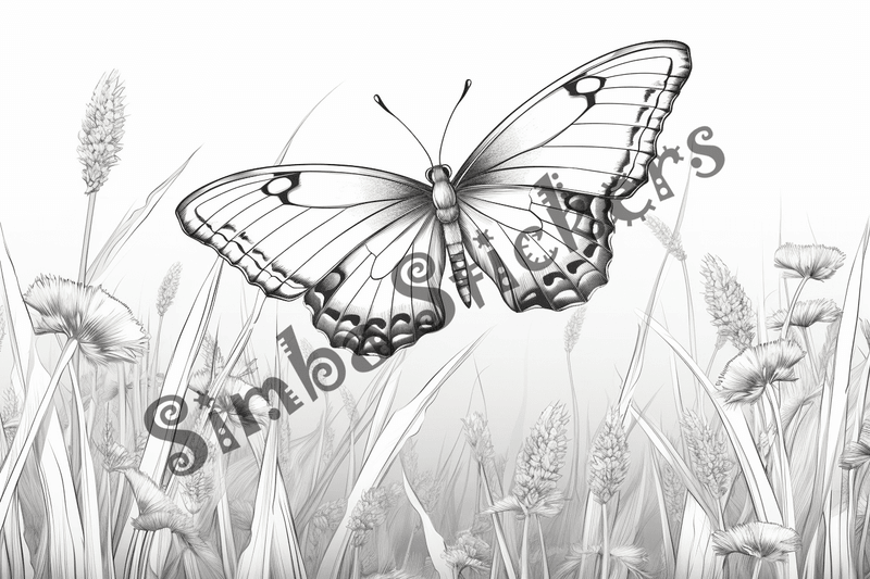 Colouring pages, bundle of butterflies, 50 images