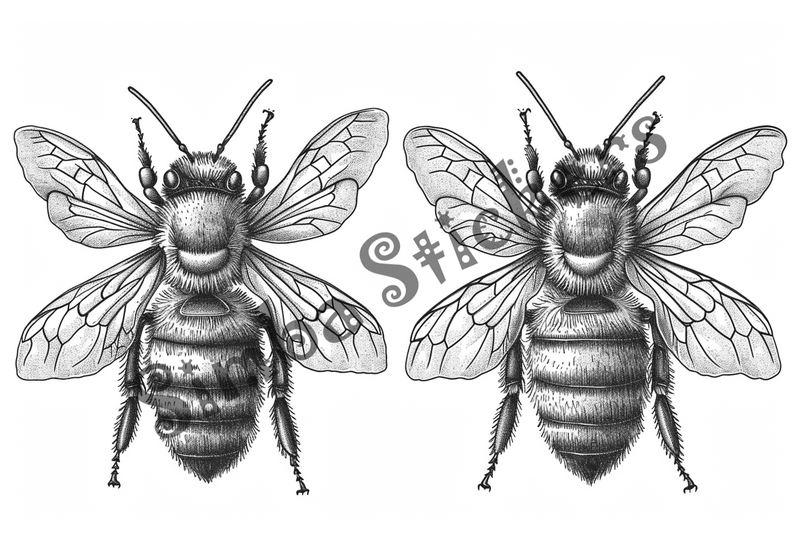 Colouring pages, bundle of bees, 50 images