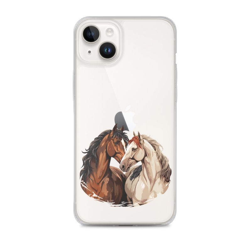 Clear Case for iPhone, Horses nose-to-nose, jbgjpy