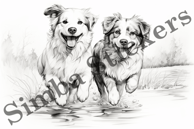 Colouring pages, Bundle of dogs, 25 images