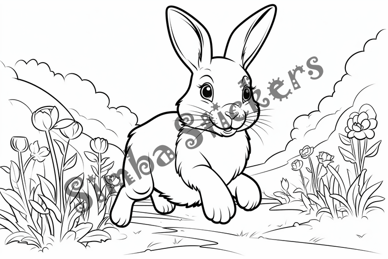 Colouring pages, bundle of rabbits, 25 images 2