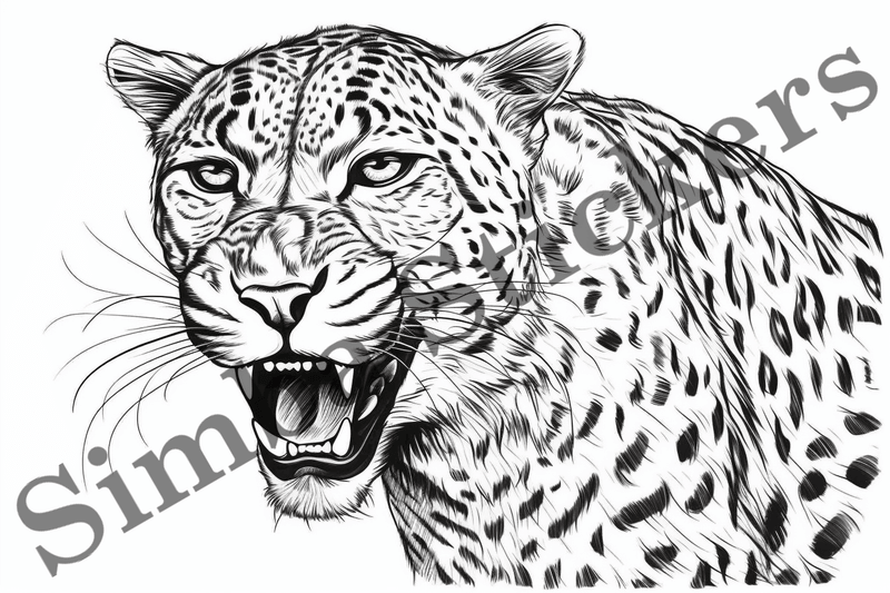Colouring pages, Bundle of cheetahs, 25 images