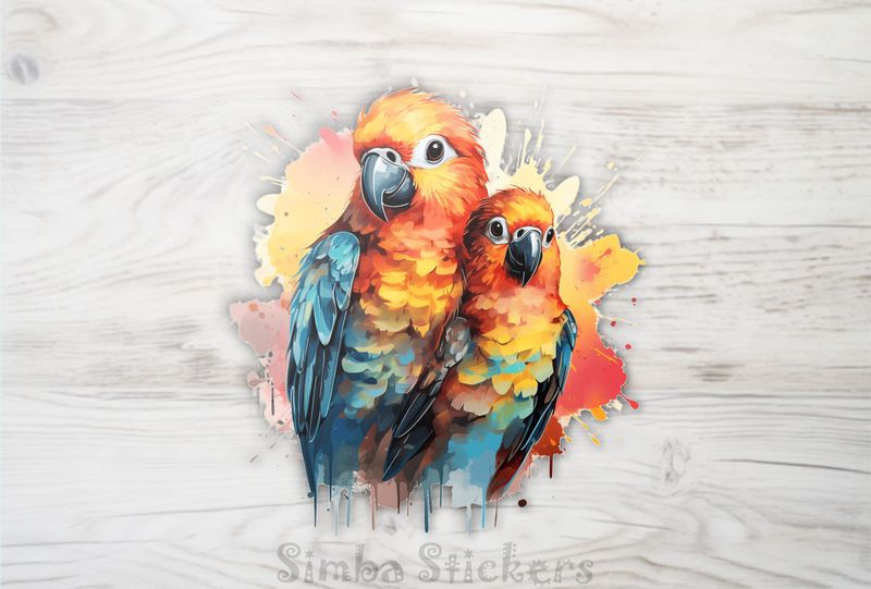 Parrot with youngling, p0mnha