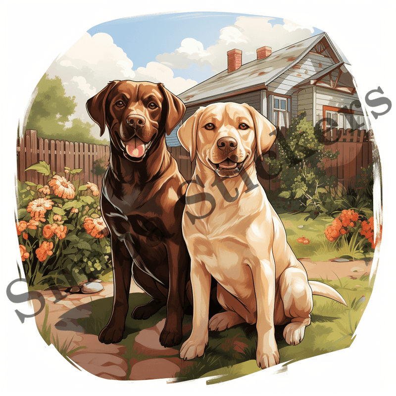 Labrador Retriever dogs outdoors, image set, 10 images
