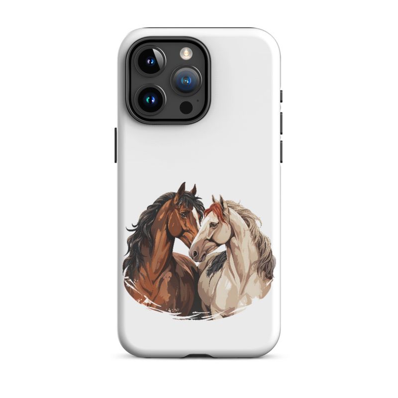 Tough Case for iPhone, Horses nose-to-nose, jbgjpy