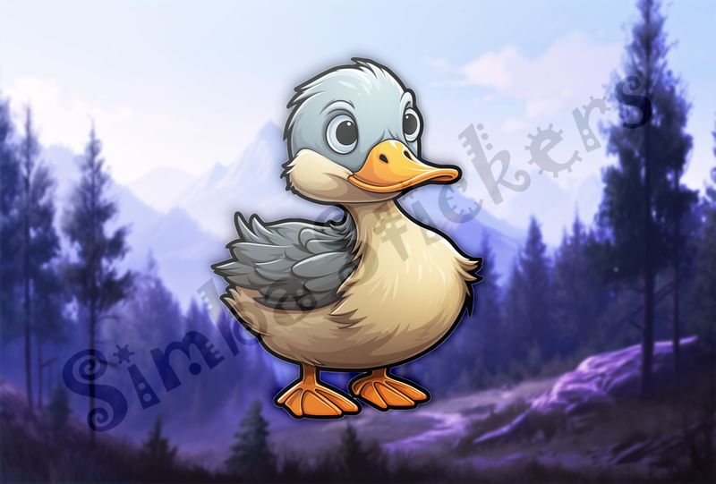 Cute duckling standing