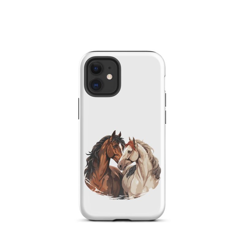 Tough Case for iPhone, Horses nose-to-nose, jbgjpy