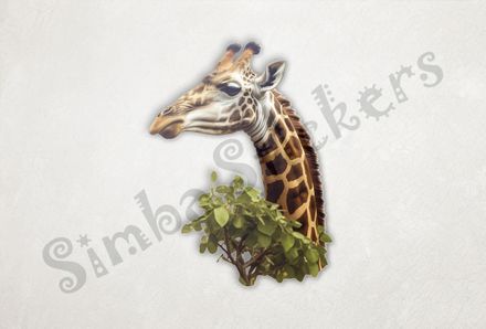 Giraffe behind tree leaves in the Savanna