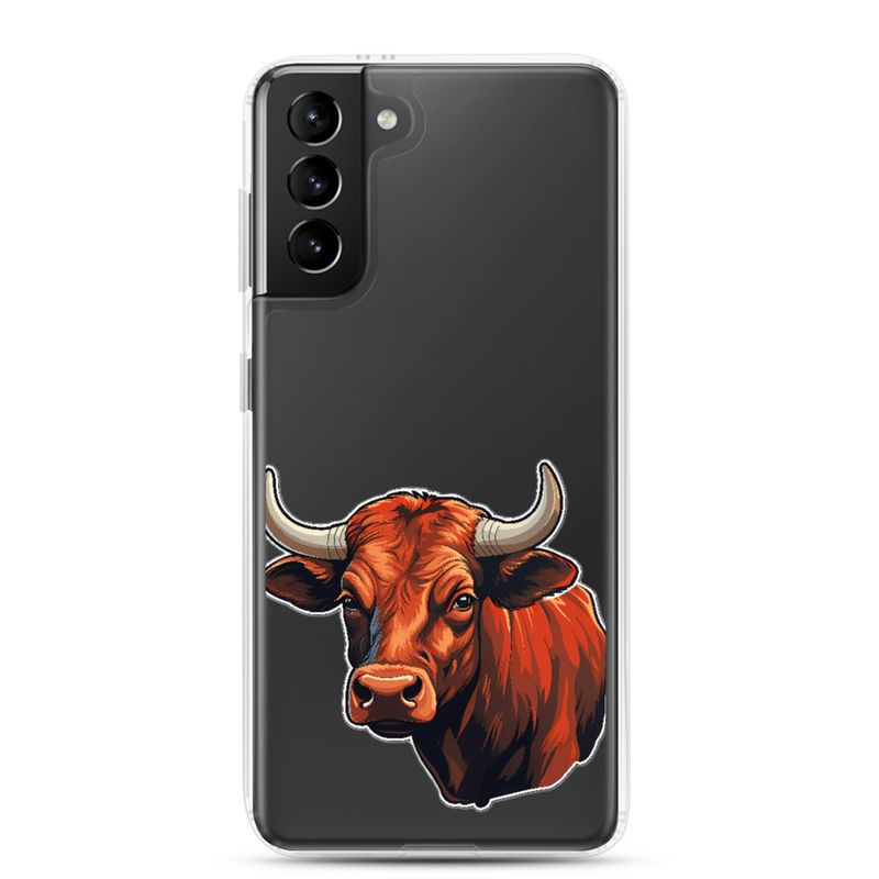 Clear Case for Samsung, Bull face, partial side view, bpor80
