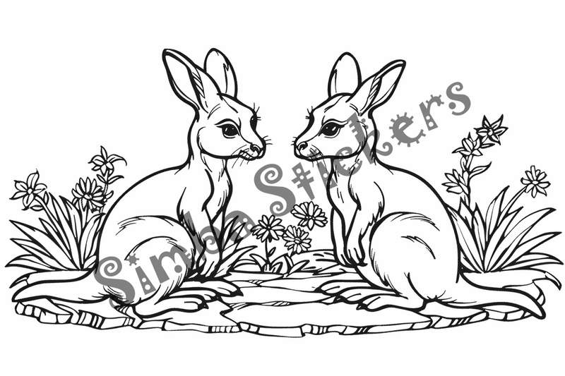 Colouring pages, Bundle of kangaroos, 25 images