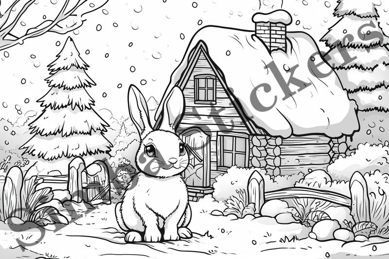 Colouring pages, Bundle of hares, 25 images