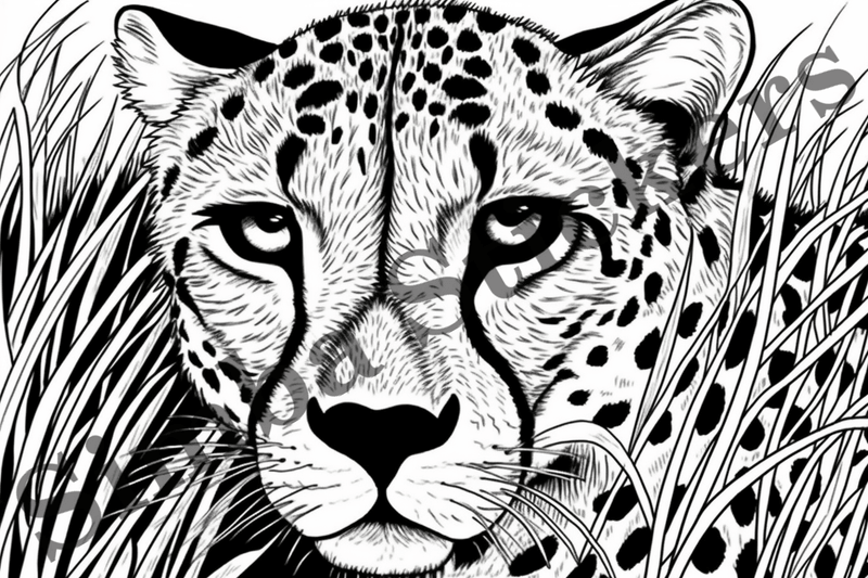 Colouring pages, Bundle of cheetahs, 25 images