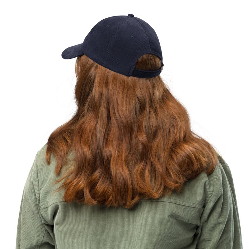Vintage Corduroy Cap, Majestic lion face, outline art 