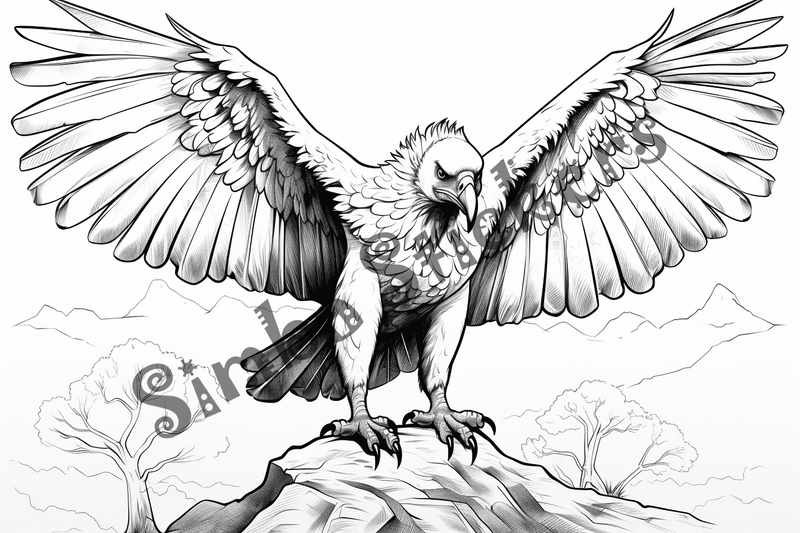 Colouring pages, bundle of vultures, 50 images, kqxcna
