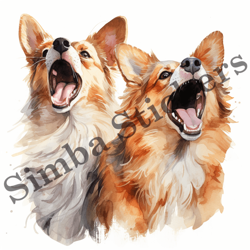 Chihuahua dogs, watercolour, image set, 10 images