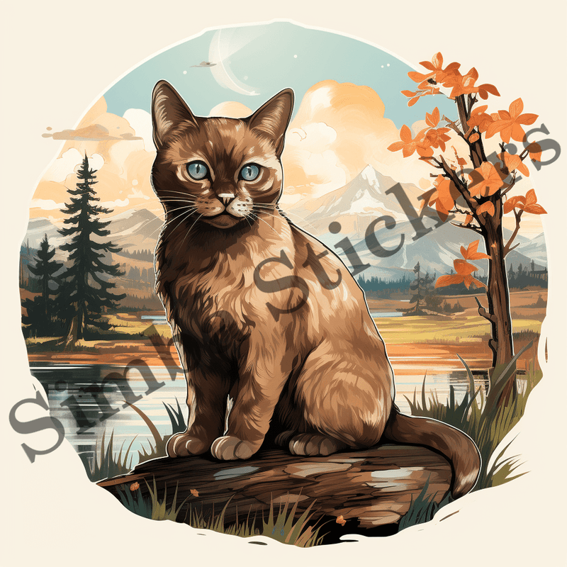 Burmese cats outdoors, image set, 10 images