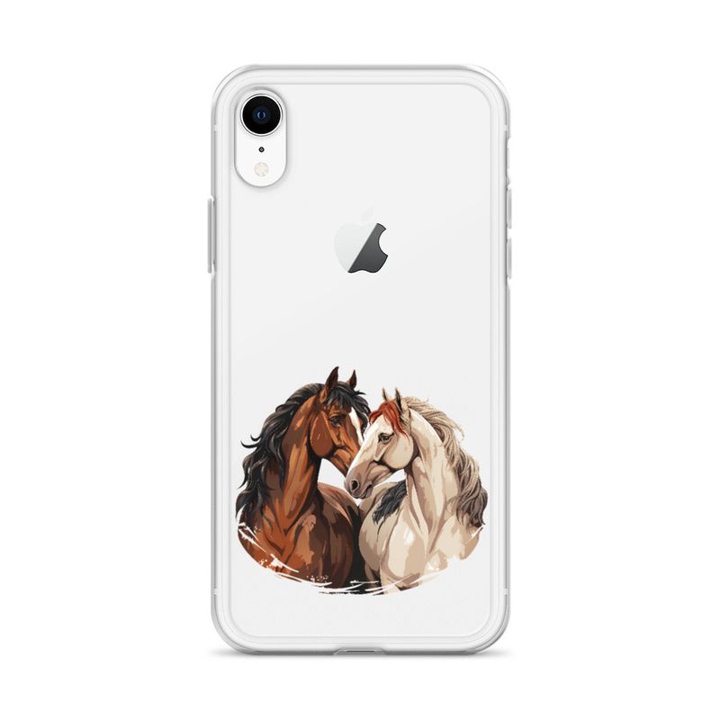 Clear Case for iPhone, Horses nose-to-nose, jbgjpy