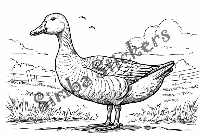 Colouring pages, bundle of geese, 25 images