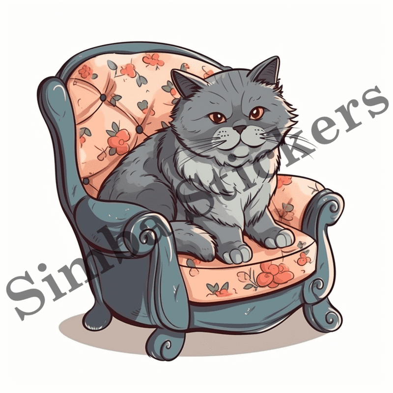 Cats in armchair, image set, 10 images