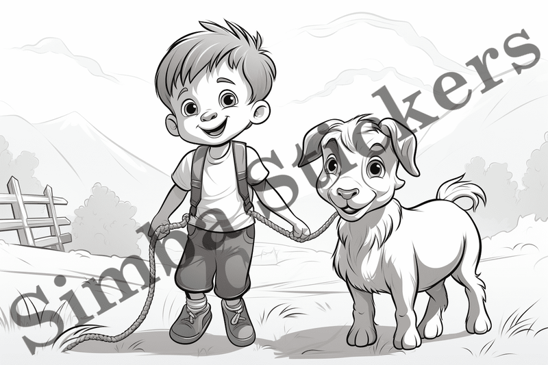 Colouring pages, Bundle of goats, 10 images