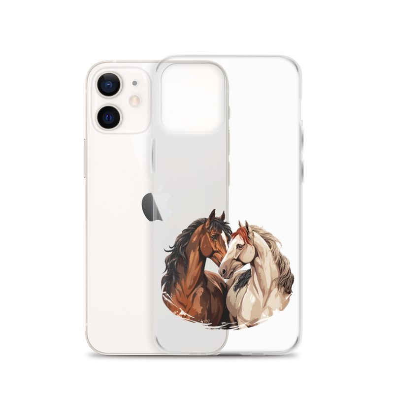 Clear Case for iPhone, Horses nose-to-nose, jbgjpy