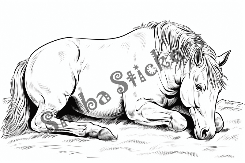 Colouring pages, bundle of horses, 25 images 2