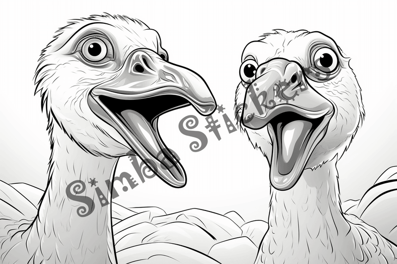 Colouring pages, bundle of turkeys, 50 images