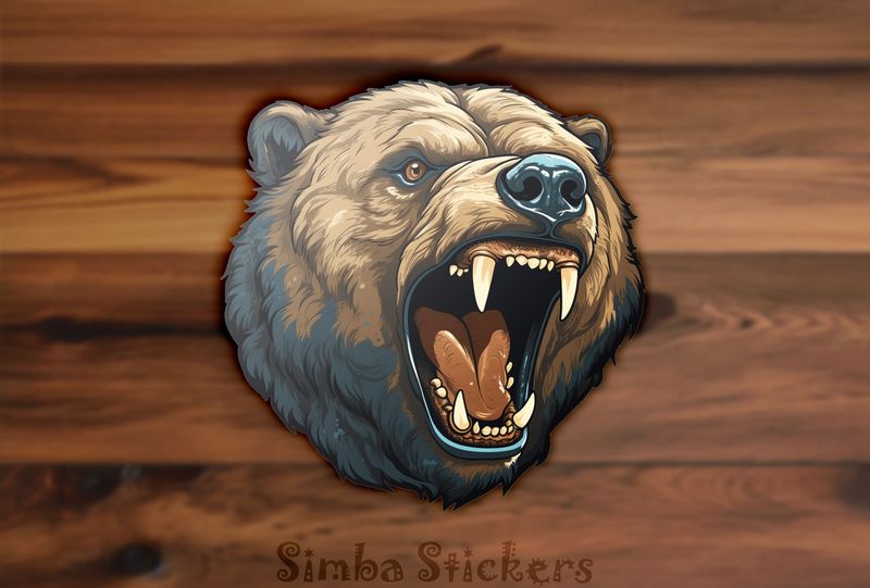 Bear growling, face from the side, mwv7ay