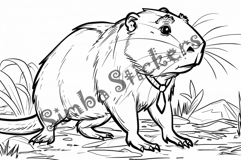 Colouring pages, bundle of capybaras, 50 images, pack 2