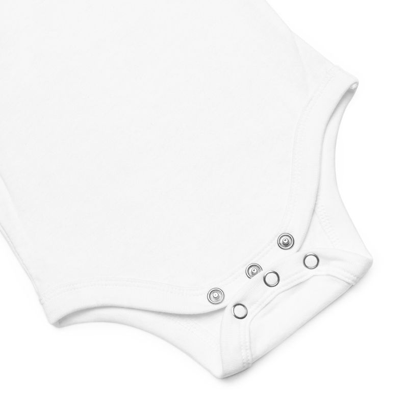 Baby Short Sleeve One Piece, 3-24 Months, Beagle dog with collar, left chest 