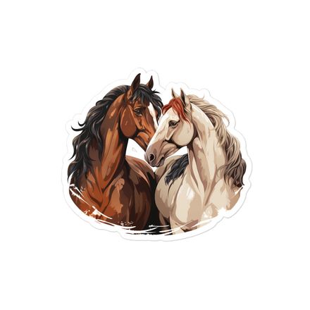 Sticker 4x4, Horses nose-to-nose, jbgjpy