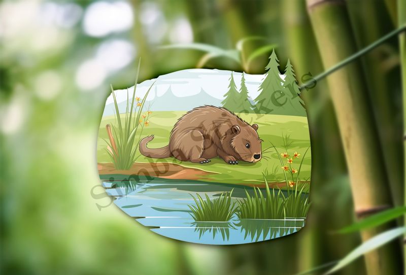 Beaver sniffing on gass