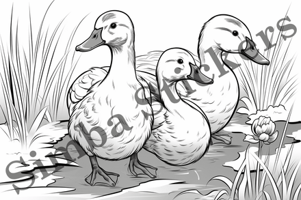 Colouring pages, Bundle of ducks, 10 images