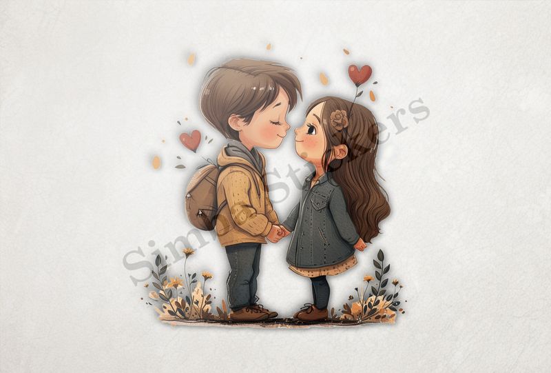 Boy and girl sweetly in love