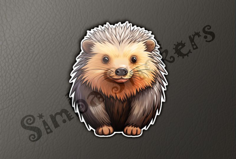 Porcupine looking straight ahead