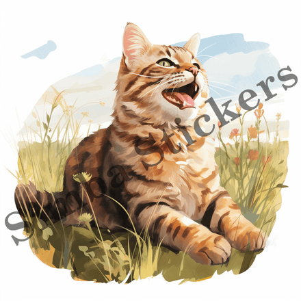 Cats in grass, image set, 10 images