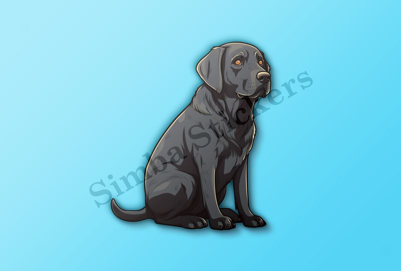 Black labrador dog sitting