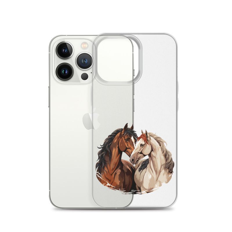 Clear Case for iPhone, Horses nose-to-nose, jbgjpy