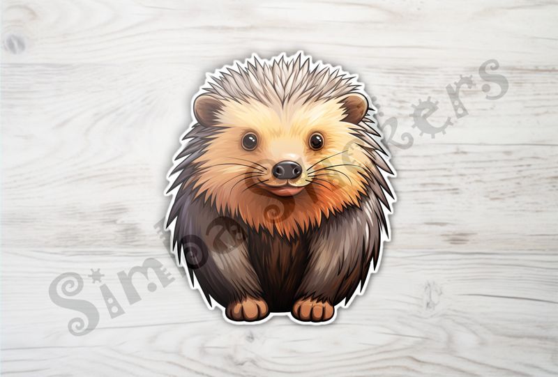 Porcupine looking straight ahead