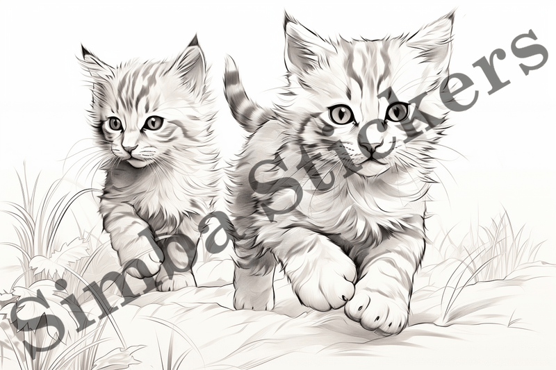 Colouring pages, Bundle of cats, 25 images