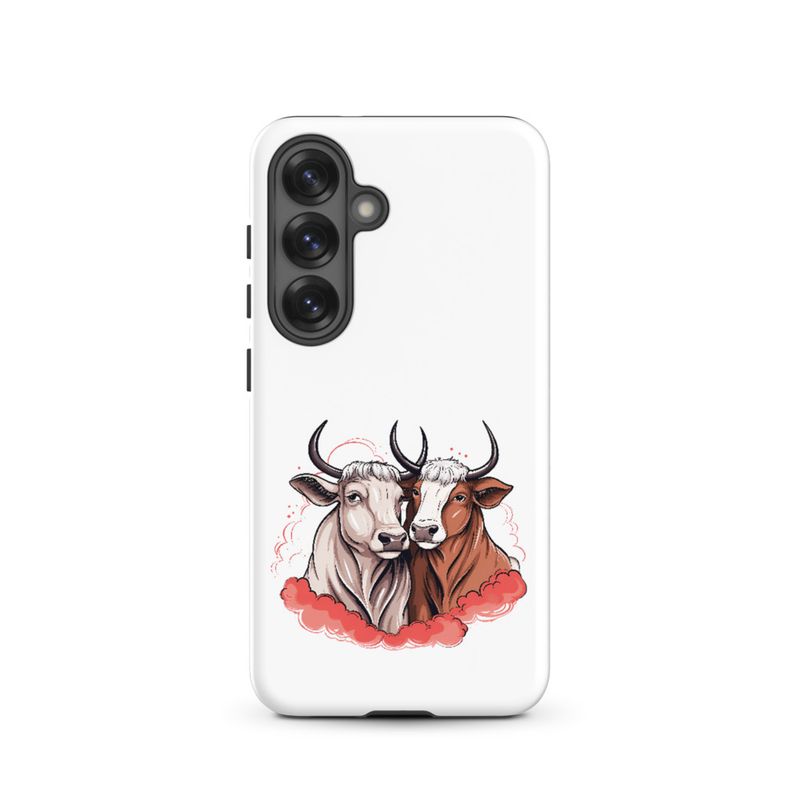 Tough Case for Samsung, Bull and cow, romantic, reddish clouds, qoucds