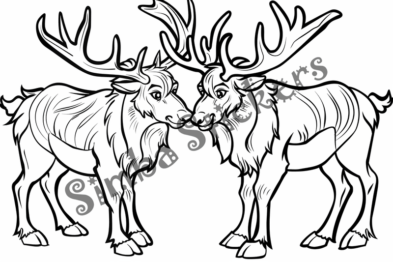 Colouring pages, bundle of elks, 25 images 2