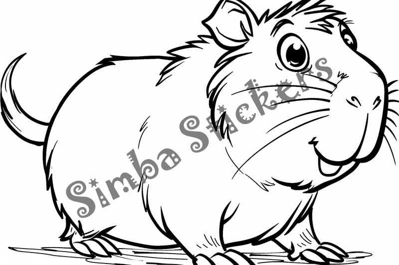 Colouring pages, bundle of capybaras looking cute, 10 images