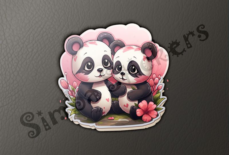 Panda bear cubs in love, b916fx