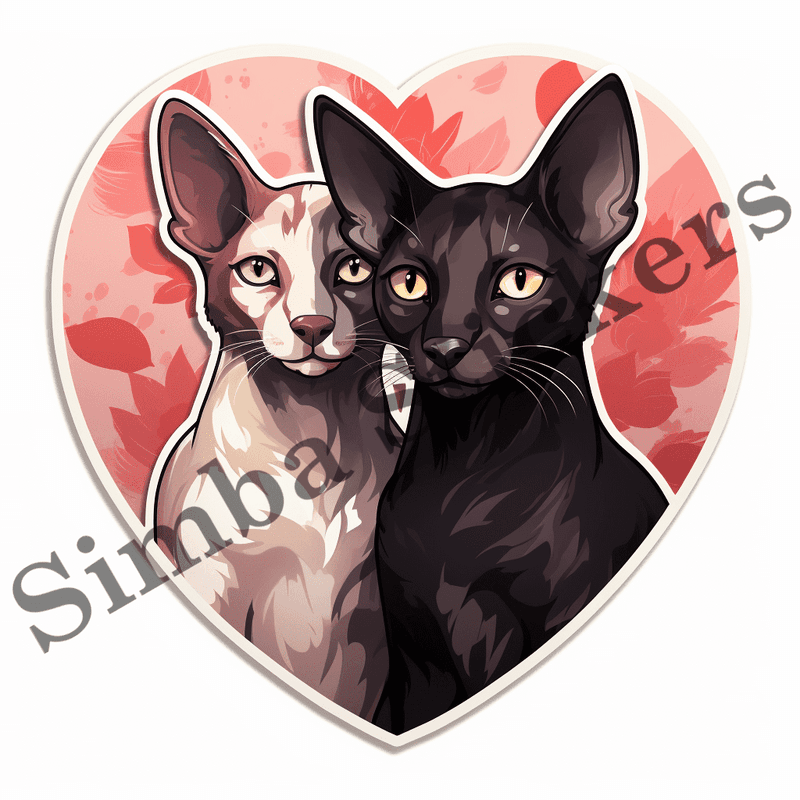 Oriental Shorthair cats in love, image set, 10 images