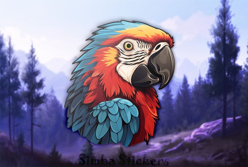 Colourful parrot with black beak, egjhyy